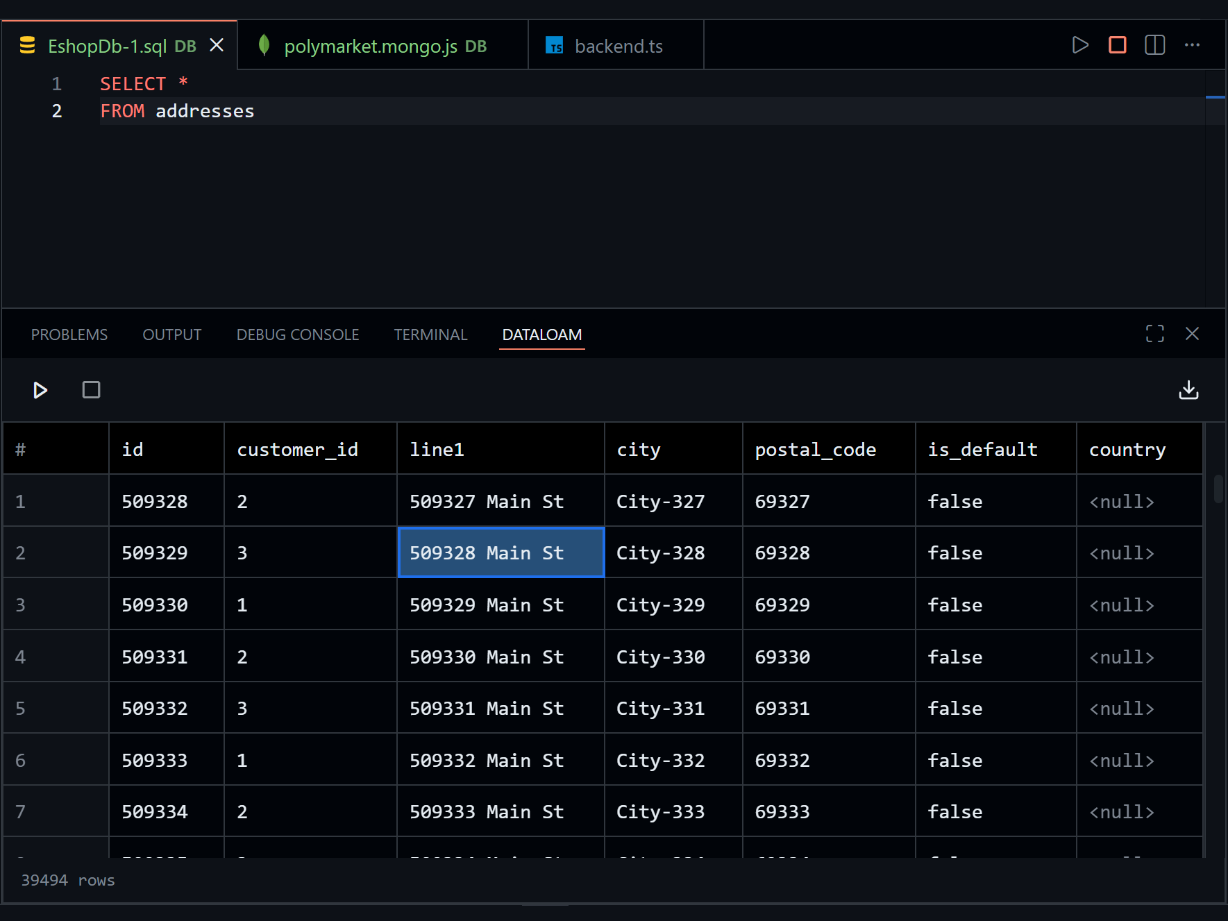 DataLoam simple database UI